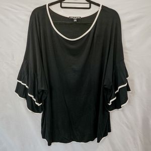 2X Butterfly Sleeve Black Top with White Detail - Cable & Gauge